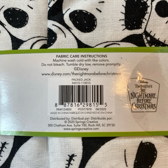Disneys Nightmare Before Christmas Fabric Licensed Cloth - Picture 3 of 3